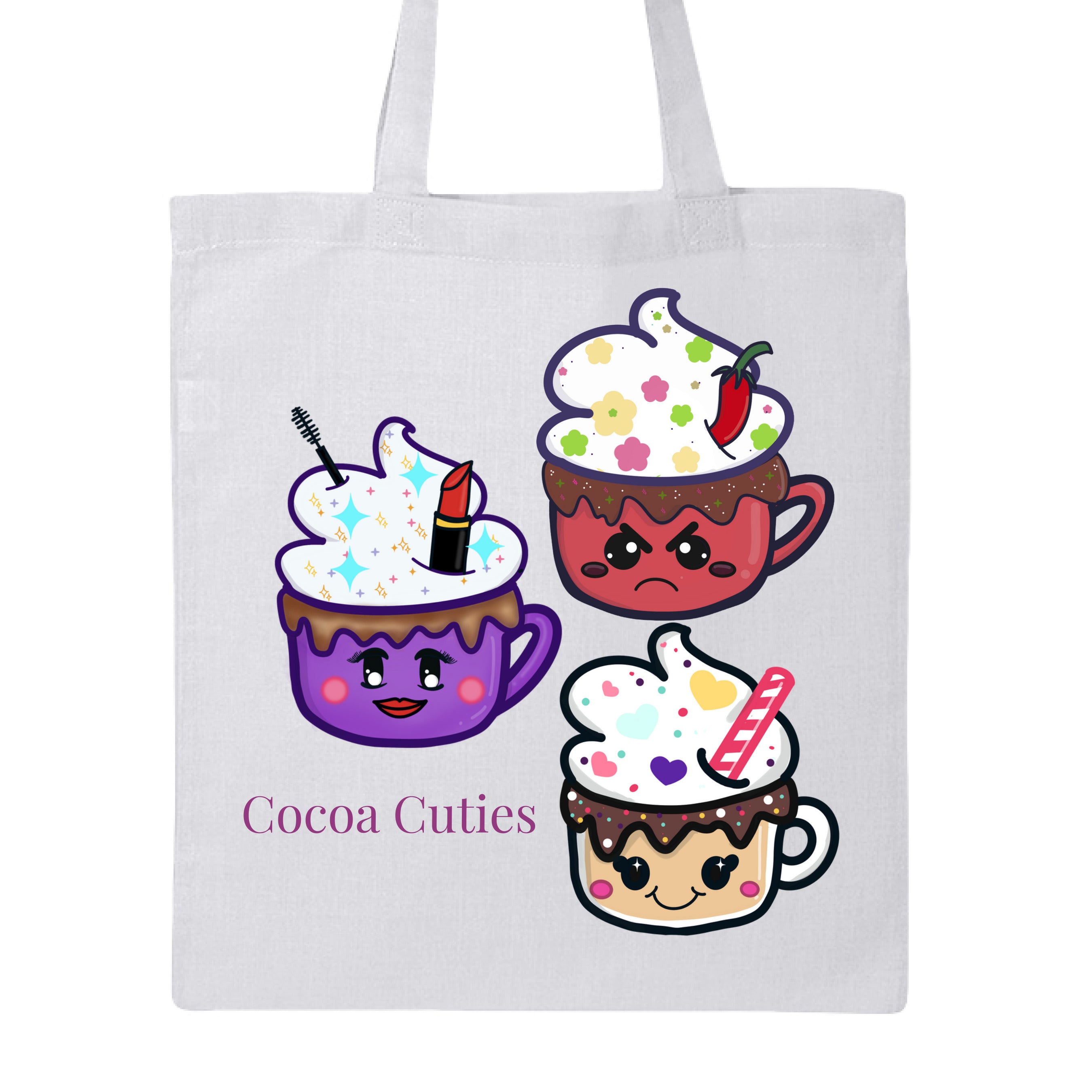 Cocoa Cuties Canvas Tote by The Art Collective International featuring Dazzle & Dagger design, 15x15-inch natural cotton bag