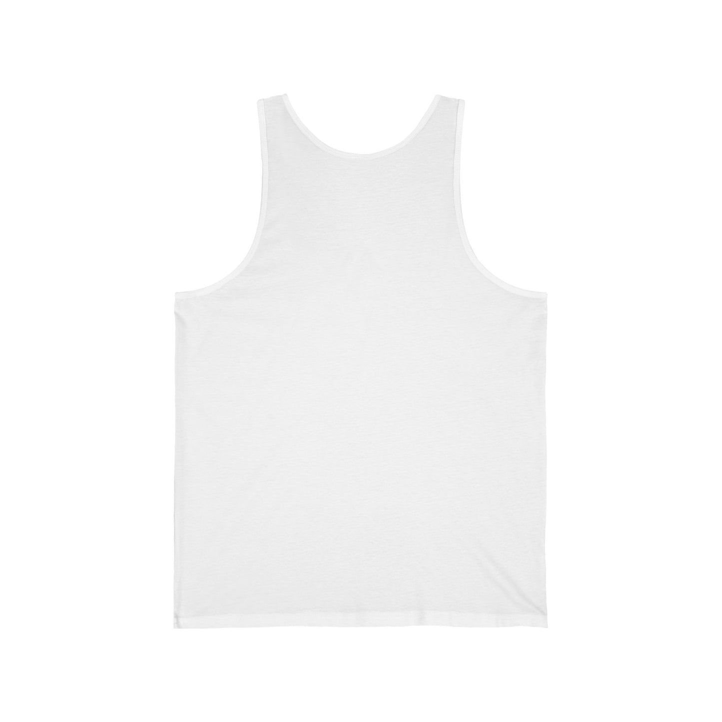 This is the White Earl Grey Tank by Chris Foster Design. This is showcasing the back of the tank. There is no illustration or image. The tank is against a white background. 