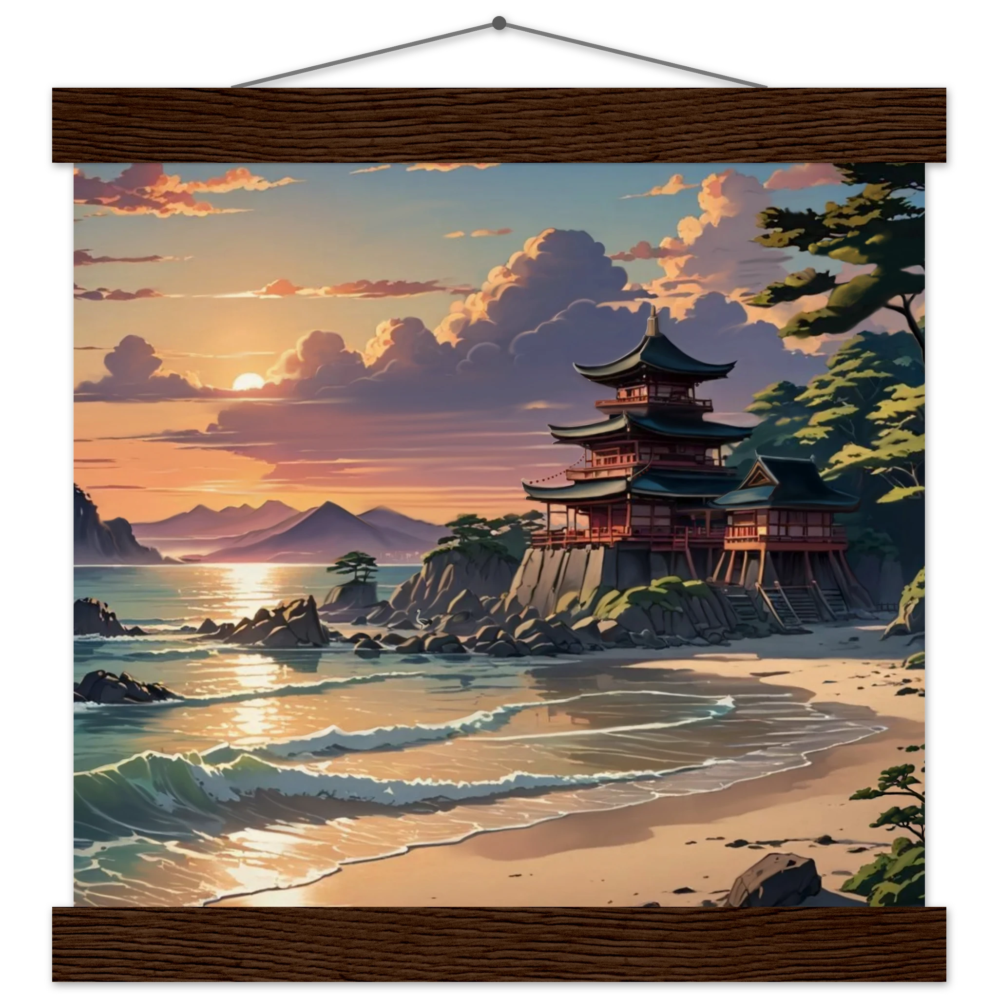 Close-up of the Museum Matte Poster’s hanger attachment showing matte finish texture and print edges