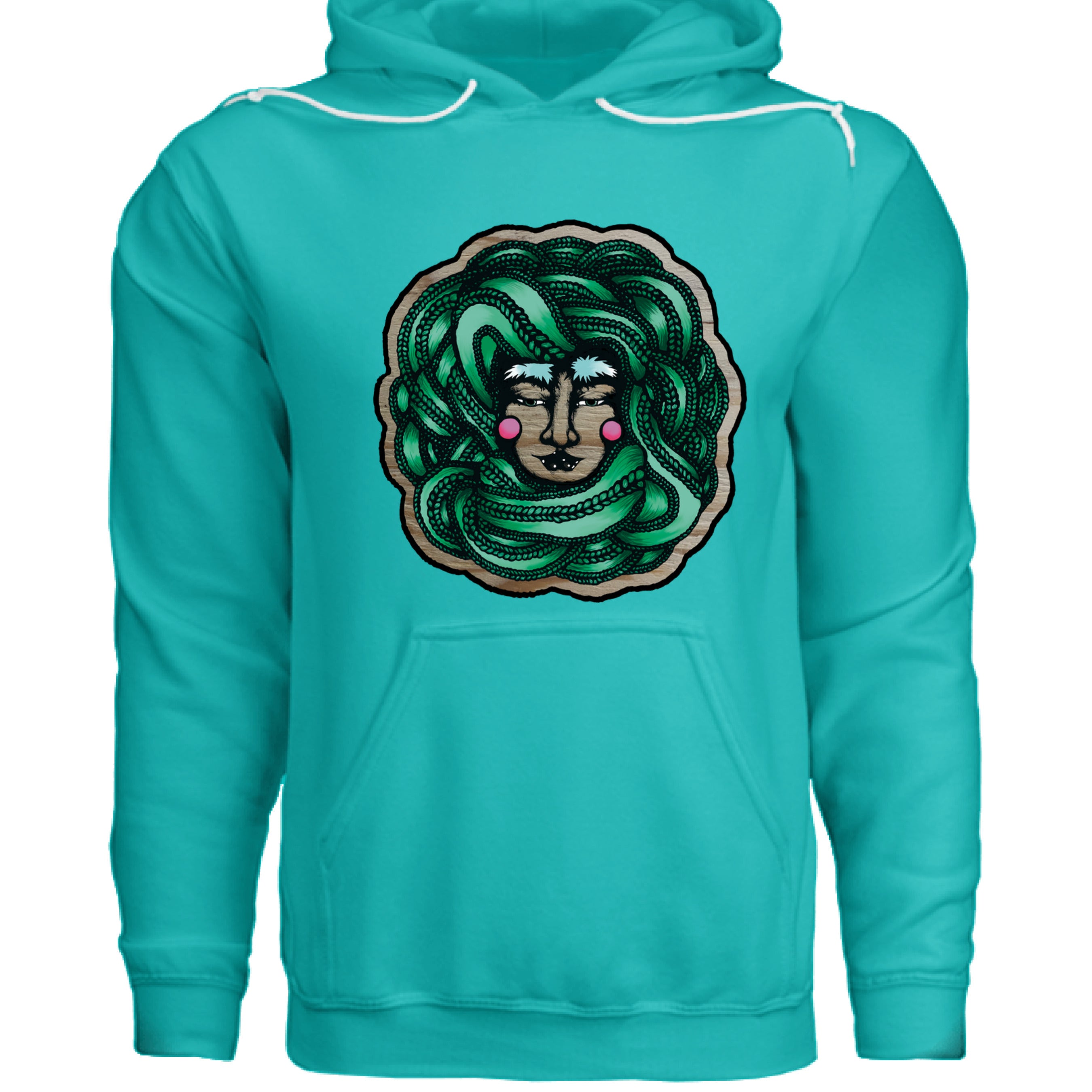 Winter Goddess Hoodie by The Art Collective International in heather gray organic cotton with embroidered Chris Foster