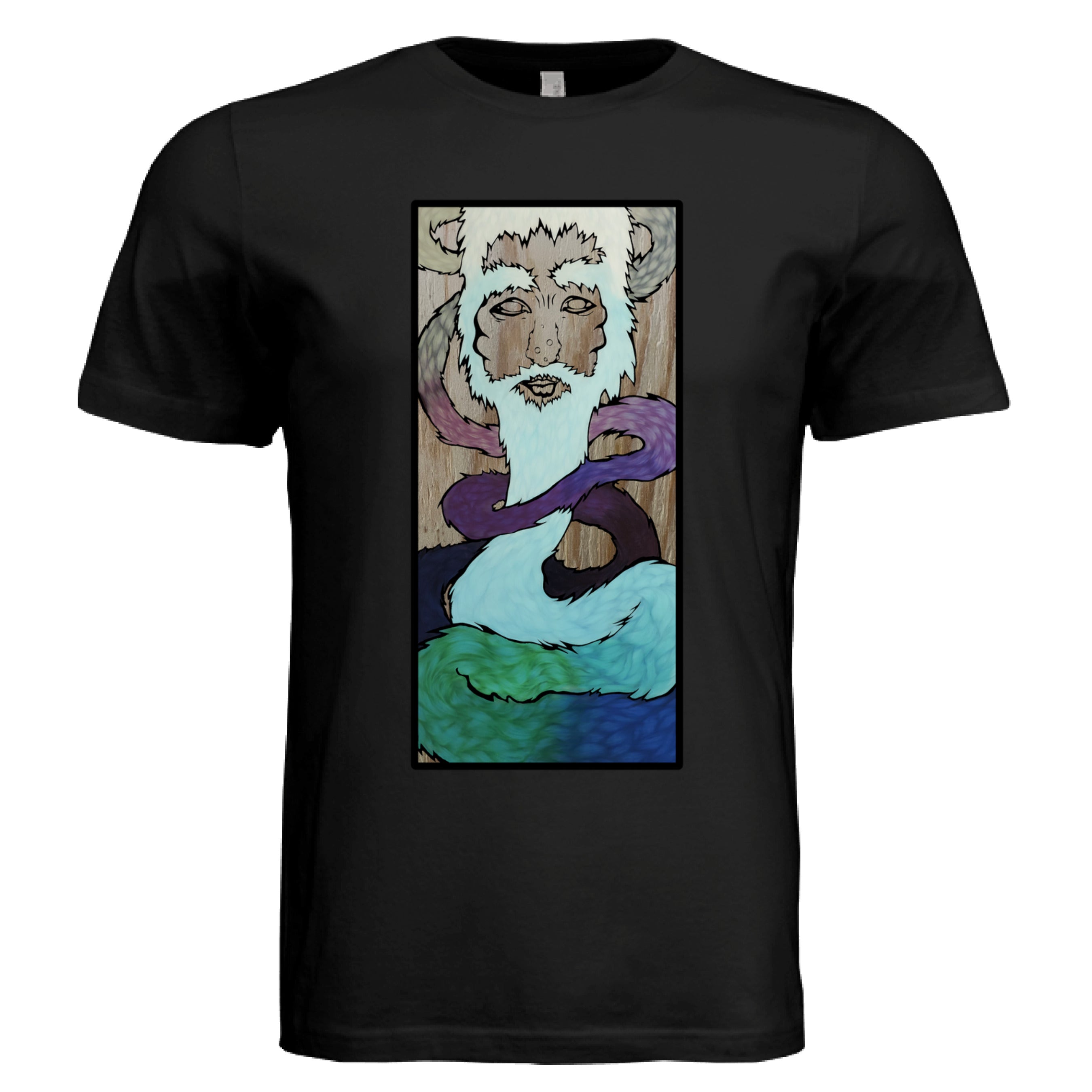 Close-up of the Ice King T-Shirt's vibrant graphic print on a relaxed fit, showcasing the detailed icy crown design on soft