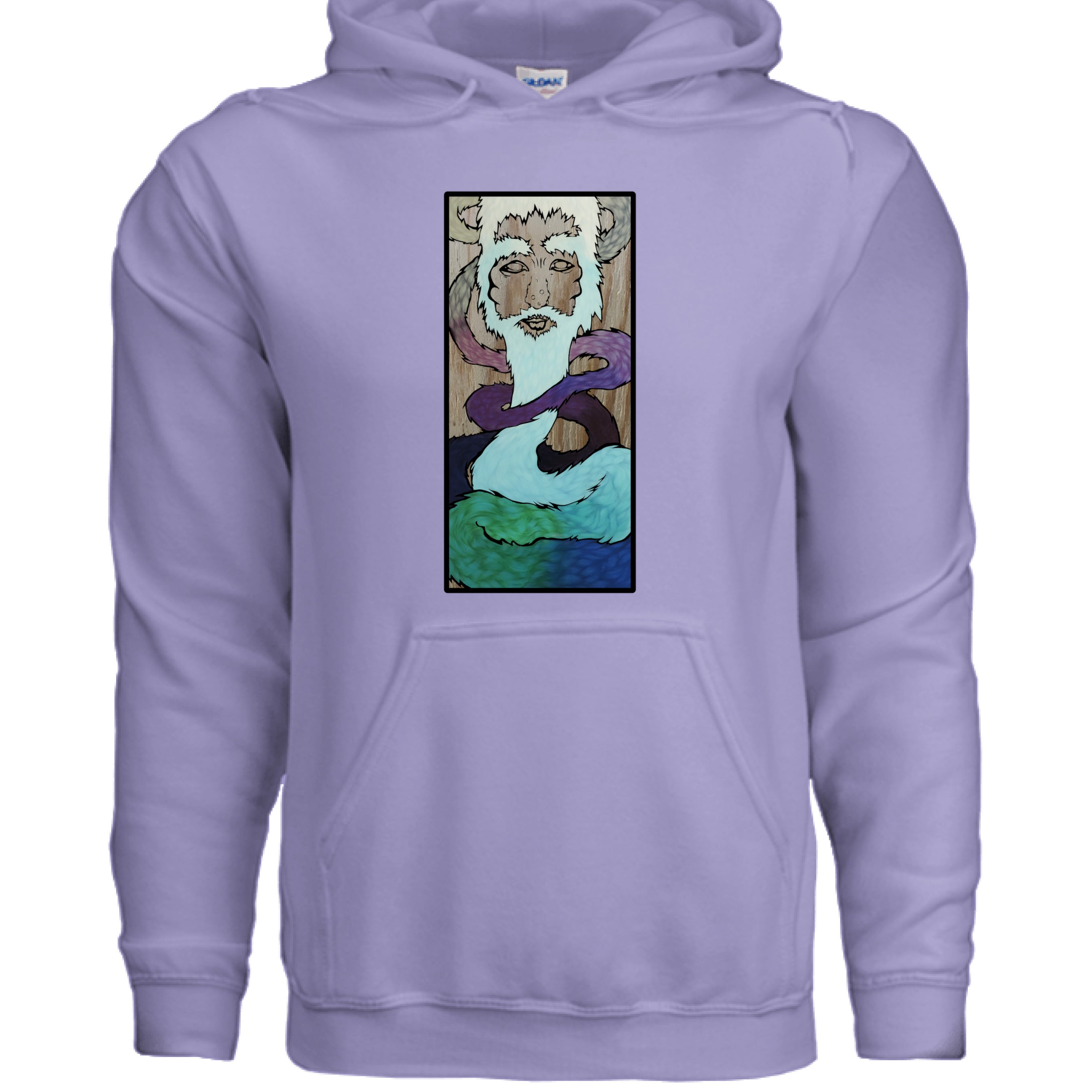 Close-up of the Ice King hoodie’s soft, textured cotton-blend fabric with visible stitching and a color-matched drawstring