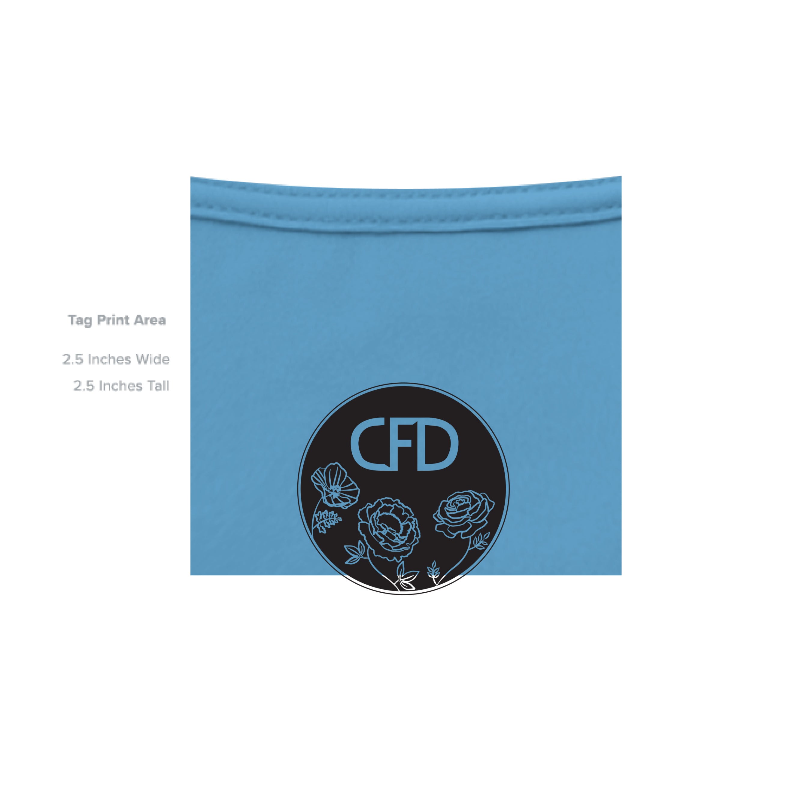 Close-up of the Sun & Moon T-Shirt's relaxed fit neckline with subtle stitching detail in vibrant navy fabric